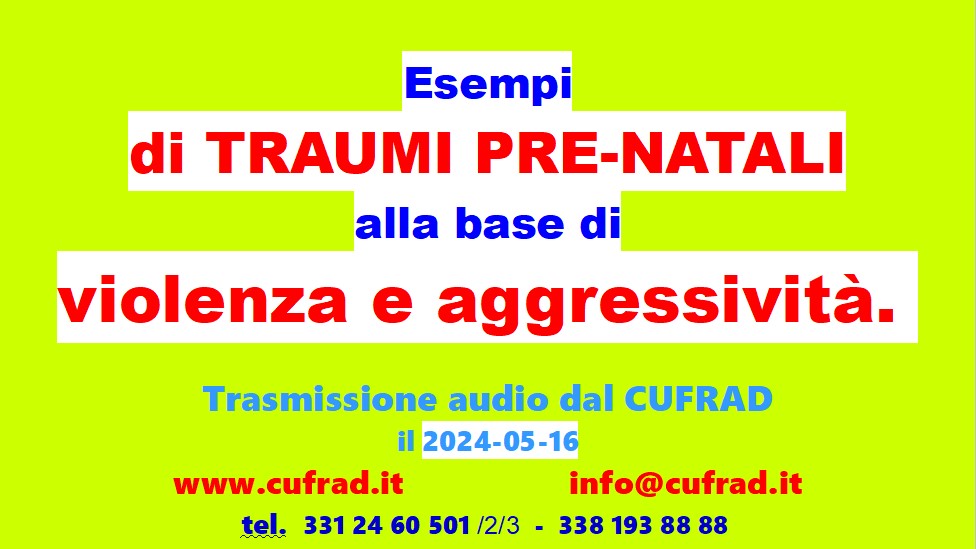 Esempi di traumi prenatali alla base di violenza e aggressività